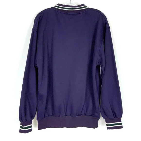 Vintage 90s Christian Dior Monsieur Quarter Button Navy Sporty Sweatshirt Sz L - Picture 8 of 16